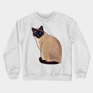 Siamese cat cartoon illustration Crewneck Sweatshirt